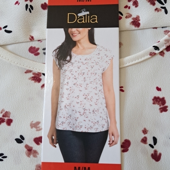 Dalia Women's Printed Floral Short Sleeve Blouse Shirt Size Medium - NWT - Picture 10 of 12